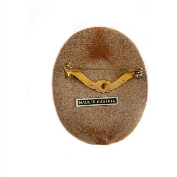 Vintage Austrian transferwear floral rose pin wood - Picture 6 of 6